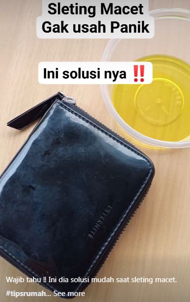 Tanpa digosok lilin, ini trik memperbaiki resleting dompet macet cuma butuh 1 bahan dapur