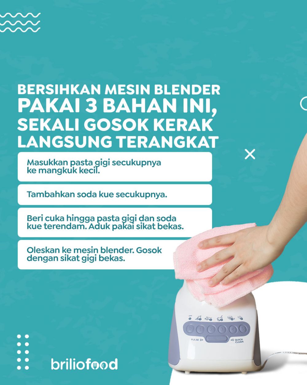 Tanpa dicuci sabun cuci piring, ini trik membersihkan kerak hitam membandel di mesin blender