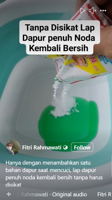 Tanpa disikat sitrun, lap dapur dekil dan bau apek bisa kembali bersih cuma direndam 2 bahan dapur ini