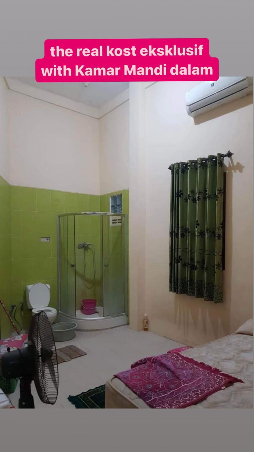 Kamar kos eksklusif ini desainnya di luar dugaan, kamar mandi dalam tapi posisi jamban bikin heran