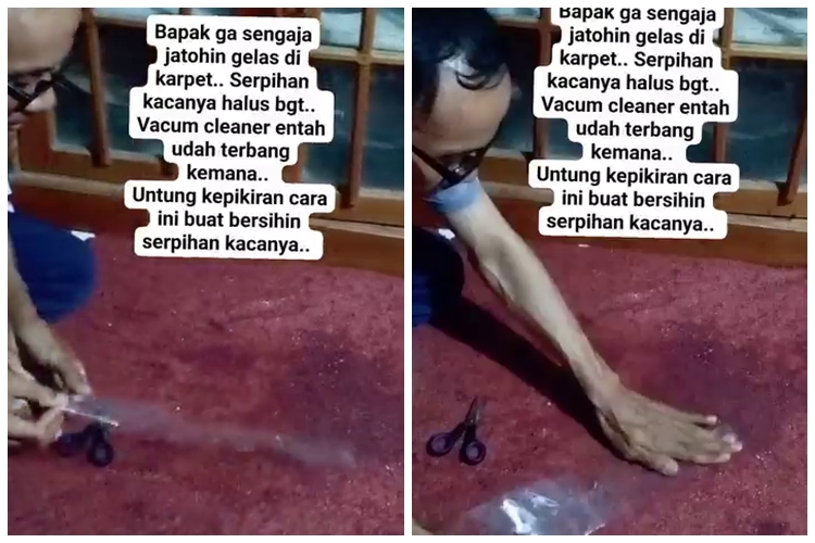Tak perlu vacum cleaner, ini trik aman bersihkan serpihan kaca halus di karpet tanpa dijemur
