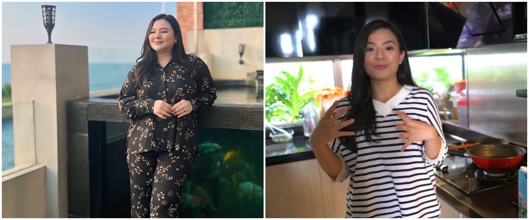 9 Potret dapur Eriska Rein ini interiornya mewah bak di vila, pemandangannya langsung laut lepas