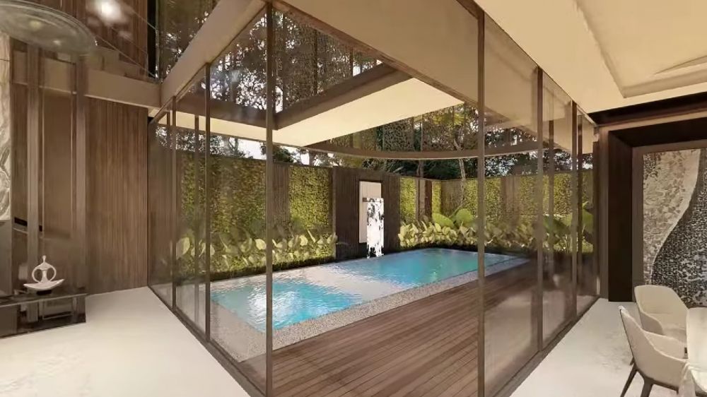 9 Potret desain rumah baru semi outdoor Ayu Ting Ting di kompleks elit, dapurnya nyambung kolam renang