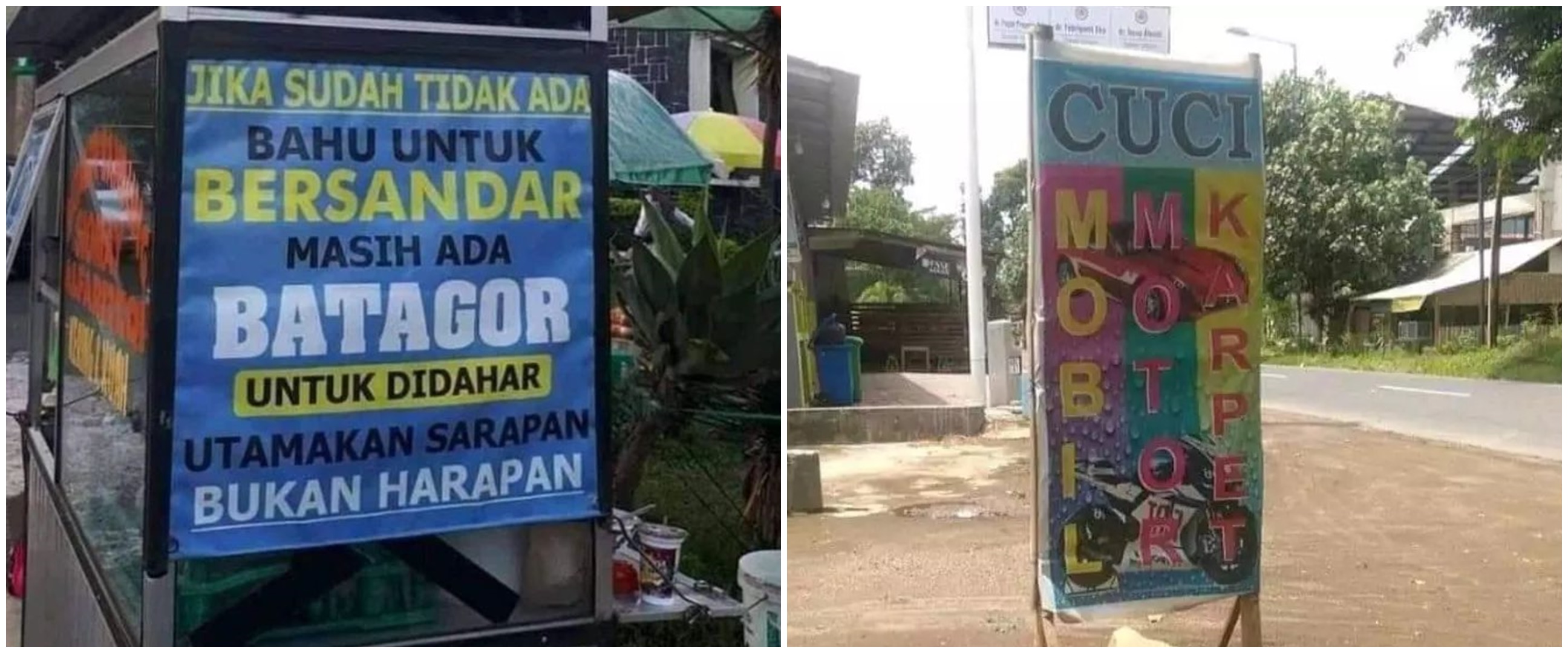 Hidup lagi capek-capeknya malah ketemu 11 tulisan lucu ini di warung, fix jebolan S3 marketing