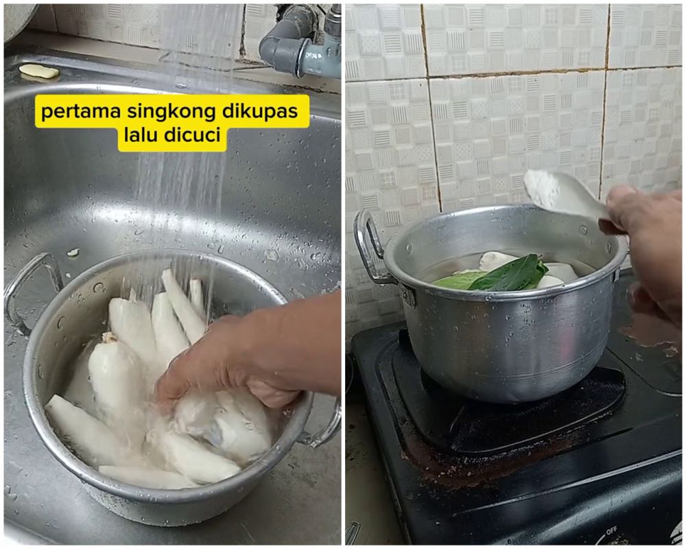 Trik merebus singkong agar lebih hemat gas ini bikin empuk, lembut, dan merekah cuma dalam 10 menit