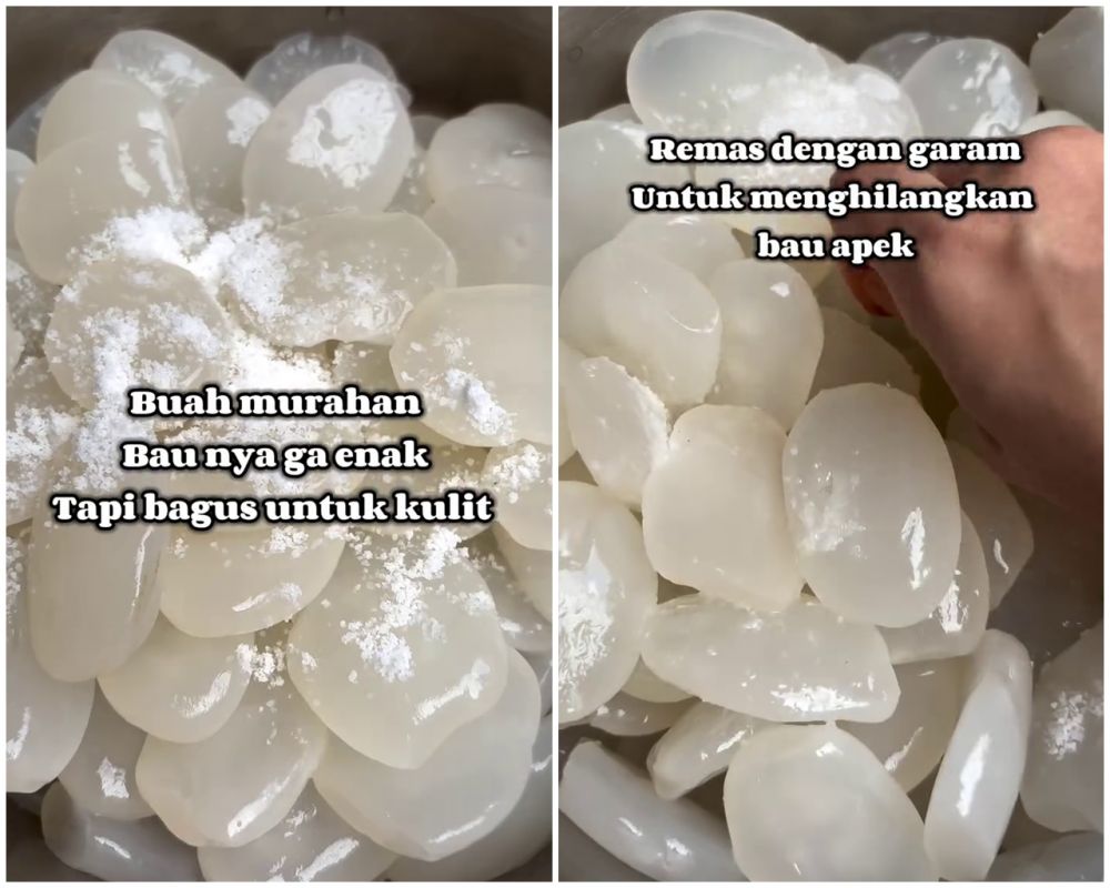 Bukan direndam air beras berjam-jam, ini cara basmi lendir pada kolang-kaling dengan 1 bumbu dapur