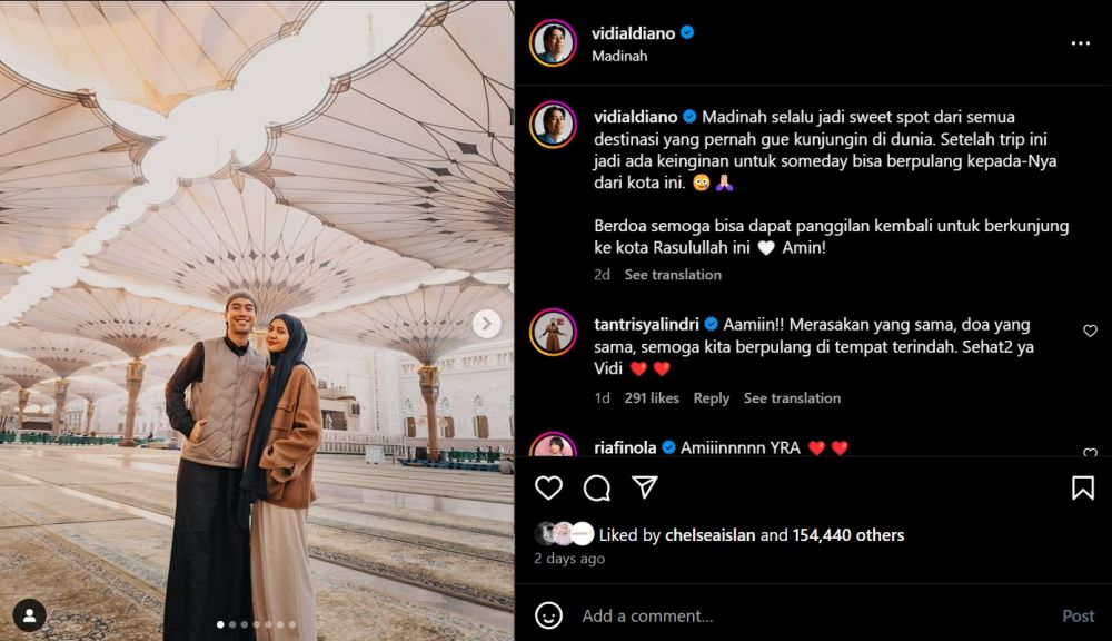 Momen Vidi Aldiano jalani kemoterapi usai pulang Umrah, sempat posting ingin berpulang di Madinah