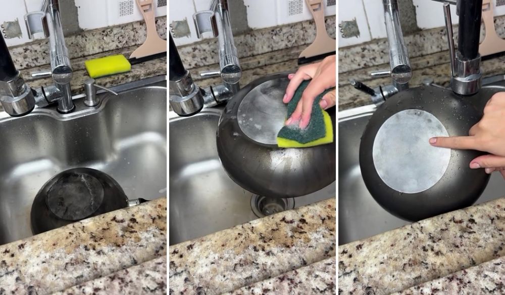 Cara ampuh mengembalikan pantat wajan gosong jadi kinclong lagi, cepat dengan tambahan 1 jenis minuman