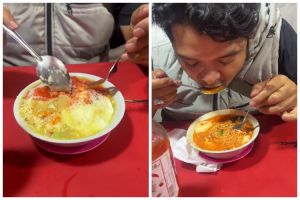 Disebut sekte baru, momen pria makan mi rebus pakai topping gula pasir ini porsinya bikin ngeri