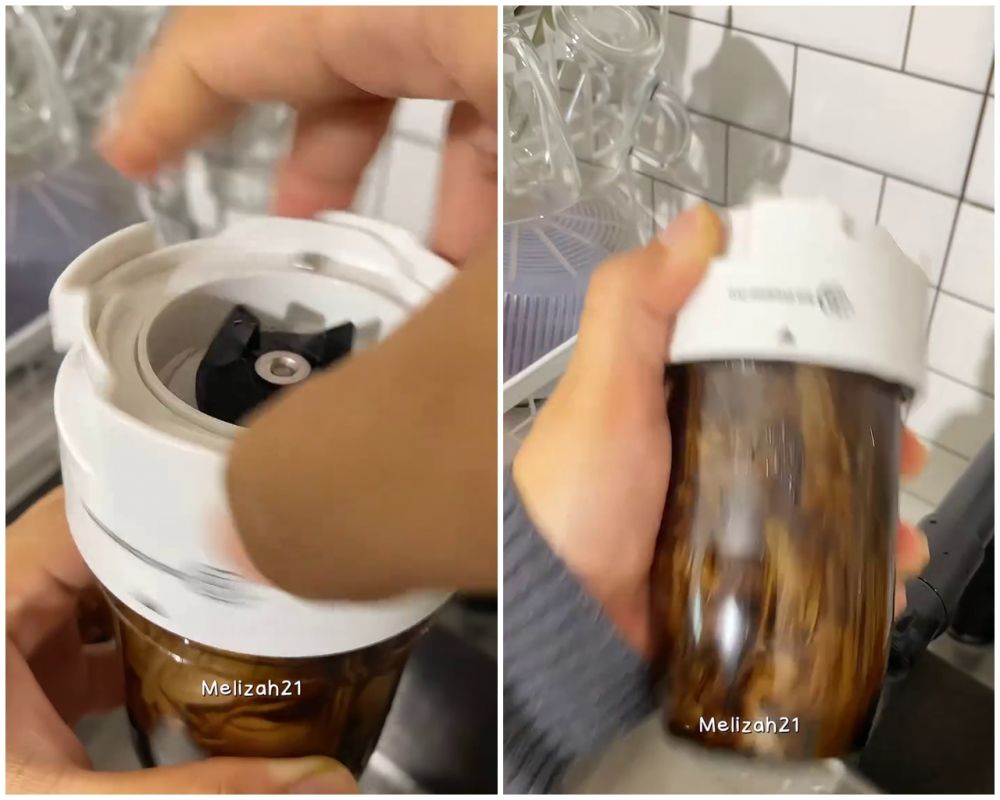 Tak perlu air panas, begini trik buang sisa lemak di blender agar kesat lagi cuma pakai 1 sampah dapur