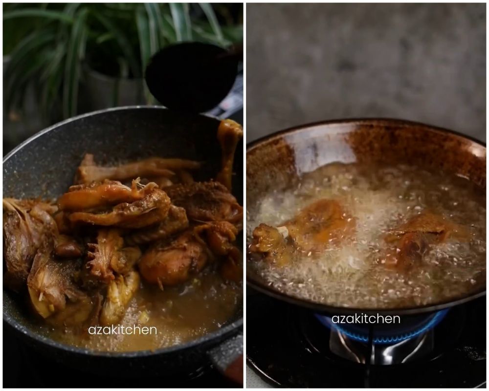 Trik goreng ayam kampung ini hasilnya semakin empuk dan gurih meresap meski tak direbus dalam presto