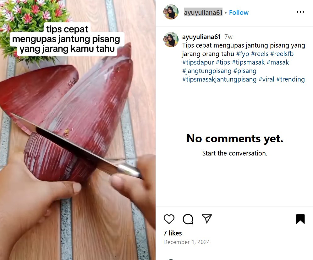 Tanpa dikupas satu-satu, ini trik bersihkan kelopak jantung pisang agar hemat waktu cuma butuh 1 menit