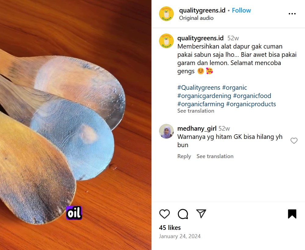 Jangan cuma dicuci pakai sabun, ini trik bersihkan spatula kayu jamuran agar steril lagi