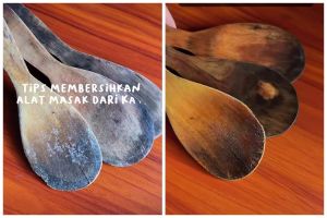 Jangan cuma dicuci pakai sabun, ini trik bersihkan spatula kayu jamuran agar steril lagi