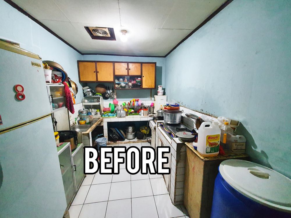 Dapur sempit dimakeover jadi mewah estetik berhadapan langsung kolam renang, ini 7 potretnya