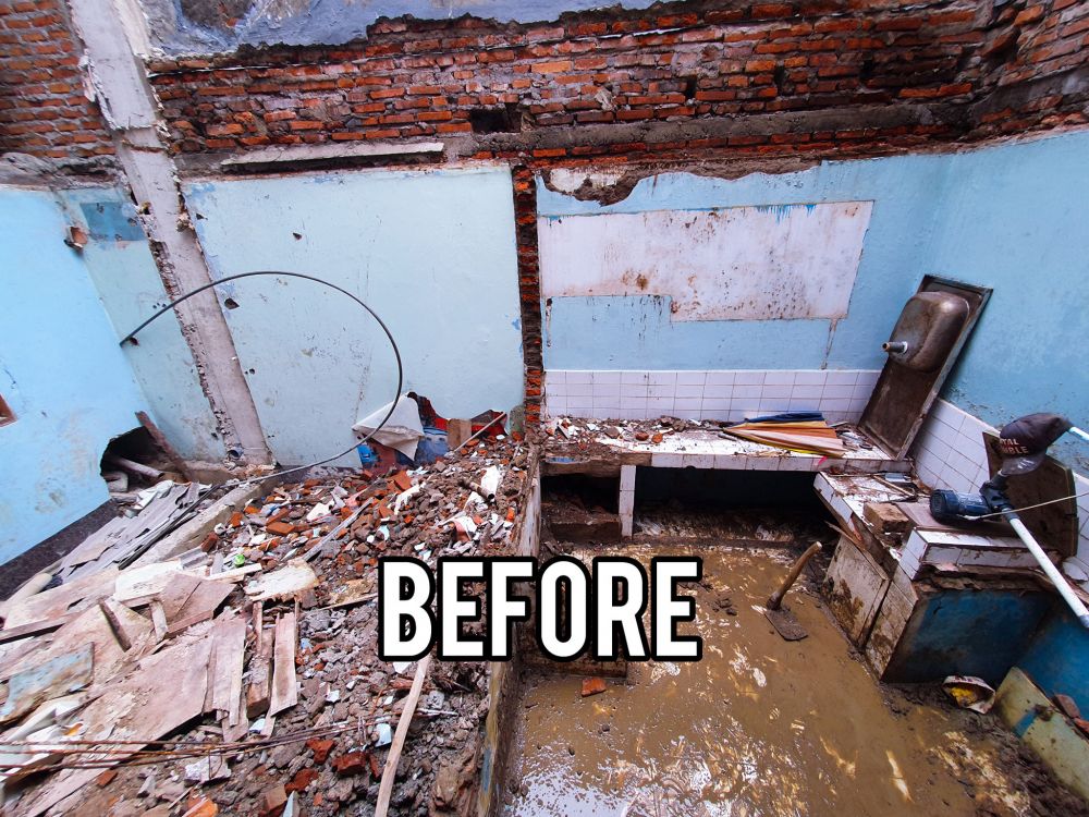 Dapur sempit dimakeover jadi mewah estetik berhadapan langsung kolam renang, ini 7 potretnya