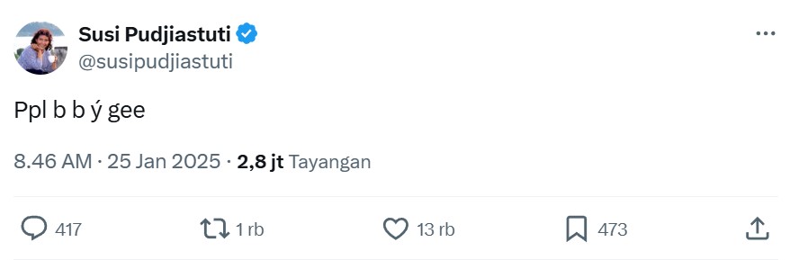Cuitan Susi Pudjiastuti sempat diduga kode rahasia kasus pagar laut, ternyata ini fakta sebenarnya