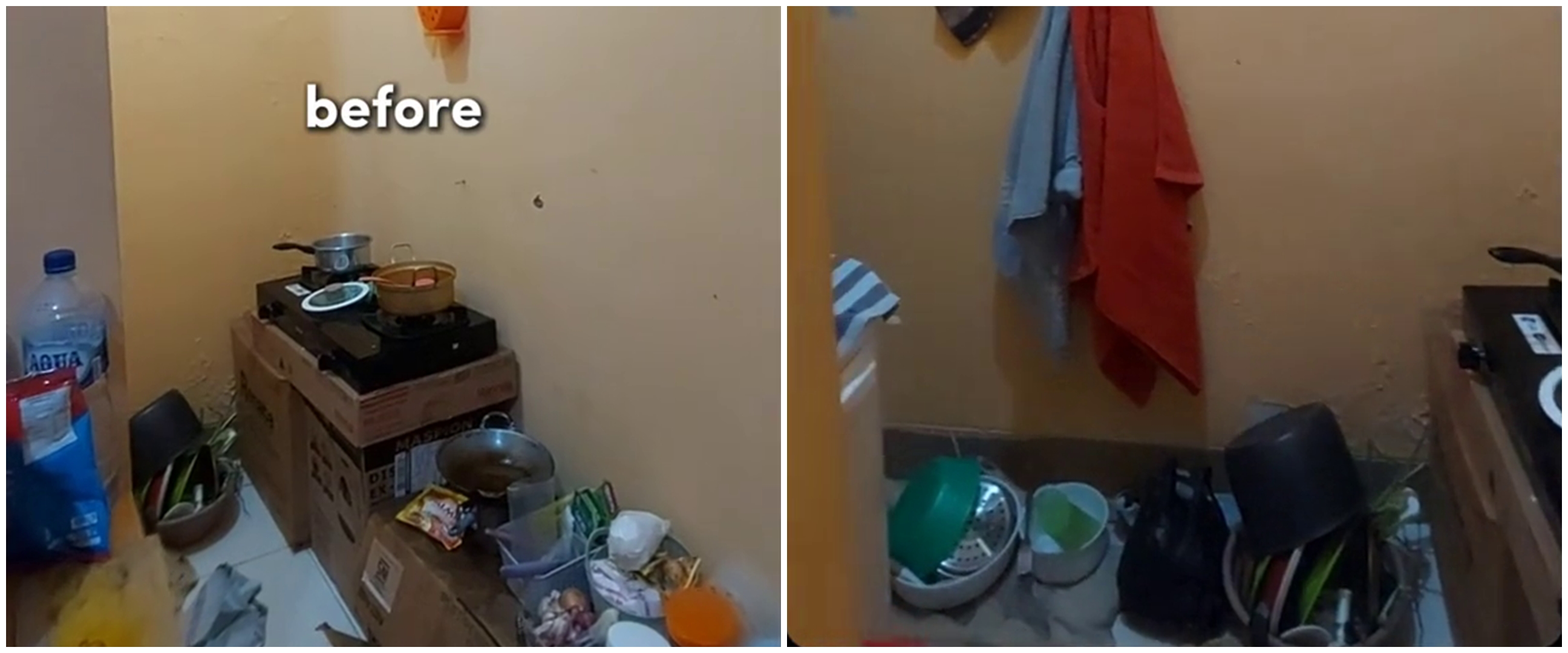 9 Potret makeover dapur kos kecil cuma pakai perabot sederhana, hasilnya bikin suasana bak di rumah