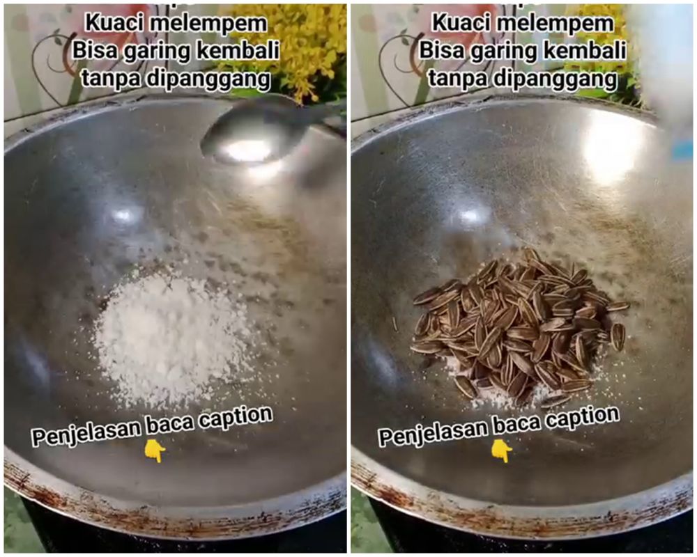 Kuaci melempem bisa garing lagi tanpa dipanggang, cukup masak bersama 1 bumbu dapur ini