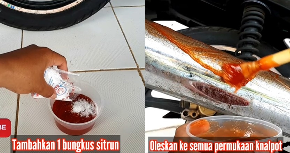 Cara bersihkan karat di knalpot motor cuma tambah 1 bahan makanan tanpa perlu diampelas