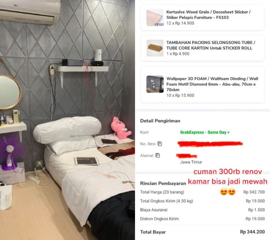 Trik makeover kamar kumuh luas 3x3 meter jadi estetik ini cuma modal Rp 300 ribu, hasilnya kece abis