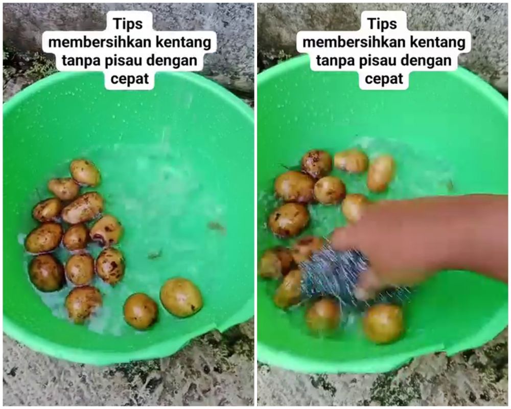 Cuma butuh 10 detik, begini cara cepat mengupas kulit kentang tanpa pisau atau peeler