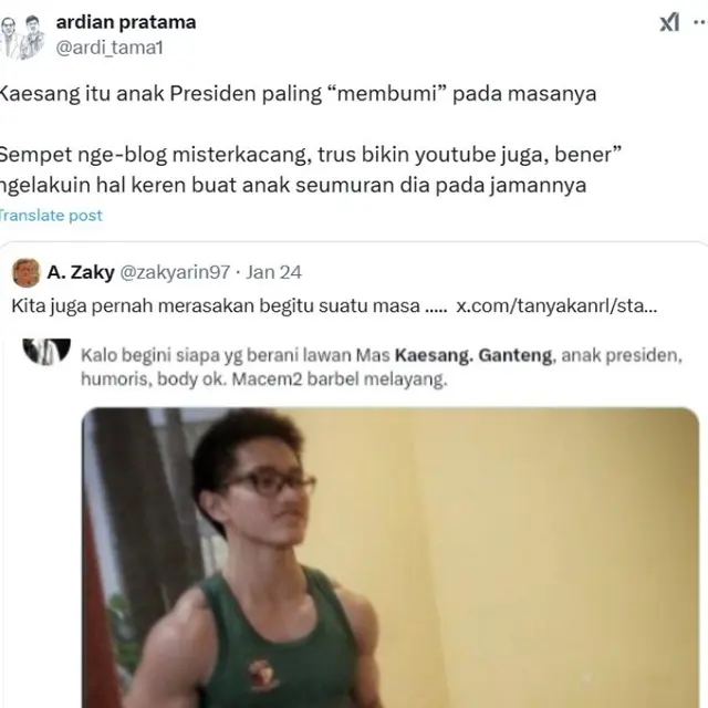 Video lawas Kaesang Pangarep, anak Presiden yang penuh kesederhanaan kembali viral, jadi sorotan