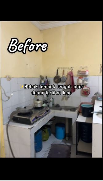 Dapur sepetak dulunya sumpek kini dimakeover jadi lebih estetik, 9 potretnya terasa kian mewah