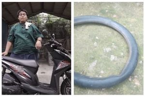 Trik menambal ban ala bapak-bapak ini unik cuma pakai 1 bahan dapur, tanpa dibakar api layaknya tukang