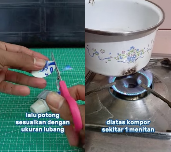 Trik jitu bikin panci bocor jadi bisa digunakan lagi tanpa perekat, cuma pakai 1 sampah kamar mandi