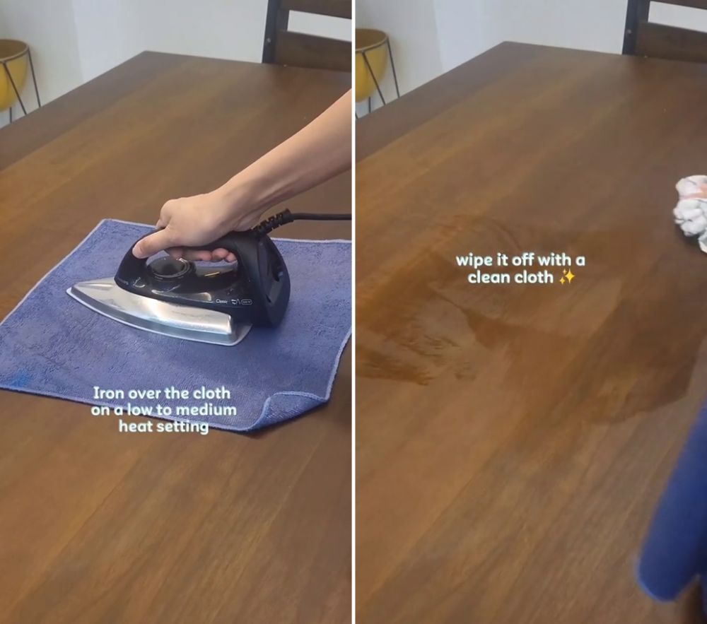 Tak perlu pakai sabun, trik ampuh hilangkan noda air di meja kayu ini cuma butuh alat sederhana