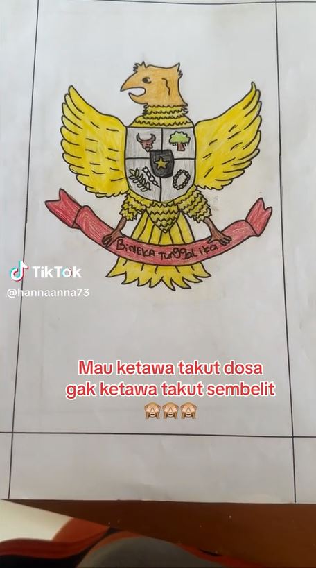 Murid SD diminta gambar burung Garuda, 12 potret hasil tugasnya bikin kagum