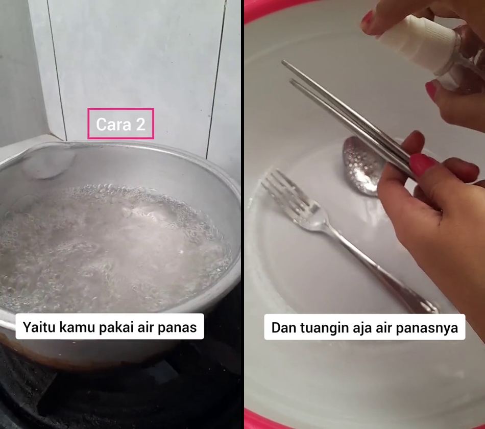 Trik bersihkan sendok kusam berkarat hanya pakai 2 bahan dapur, hasilnya auto kinclong seperti baru