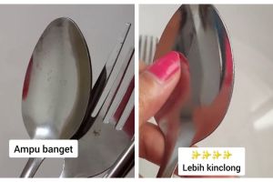 Trik bersihkan sendok kusam berkarat hanya pakai 2 bahan dapur, hasilnya auto kinclong seperti baru