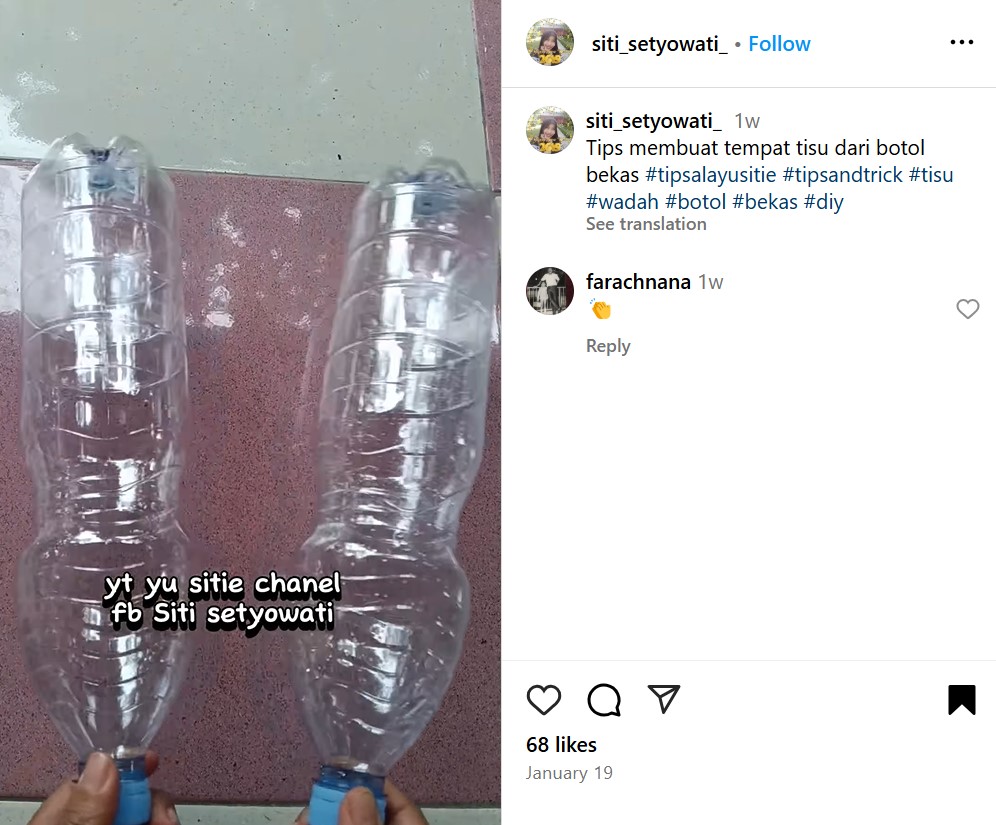Trik praktis membuat wadah tisu estetik dan kokoh dari botol bekas, cukup pakai 2 alat sederhana