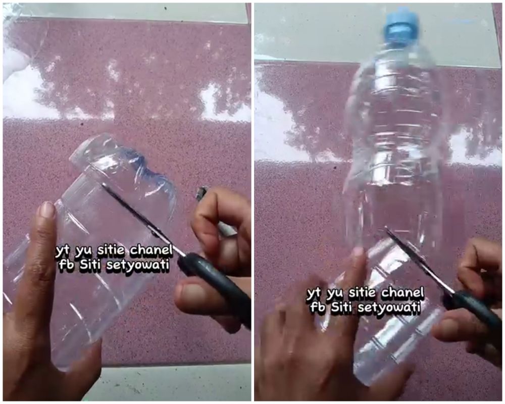 Trik praktis membuat wadah tisu estetik dan kokoh dari botol bekas, cukup pakai 2 alat sederhana