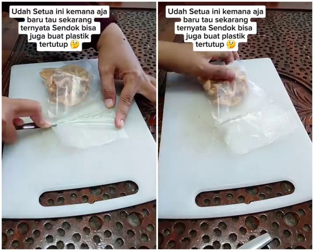 Tak perlu pakai alat vakum dan ziplock, ini trik mengemas plastik makanan agar lebih rapat kedap udara