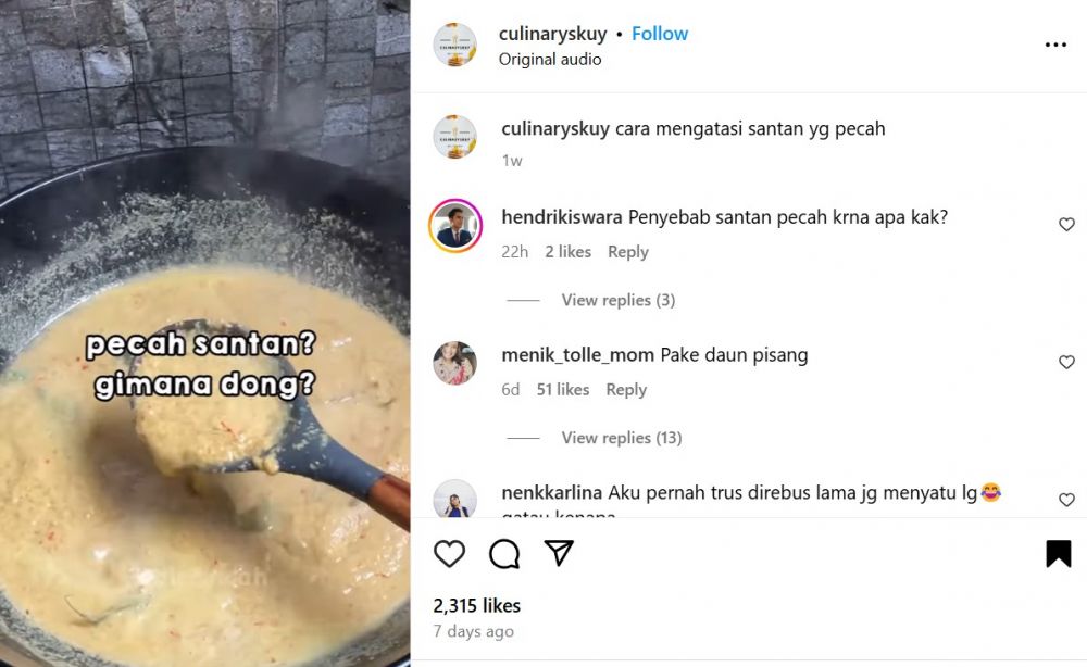 Santan pecah saat masak gulai? Ini solusi praktis agar menyatu lagi tanpa susah payah diaduk