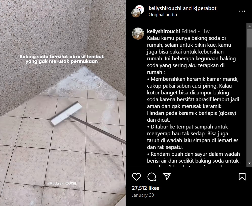 Cuma pakai 2 bahan dapur, ini cara menghilangkan noda bekas tanah dan serangga di lantai kamar mandi