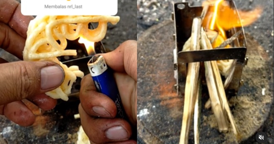 Tak pakai minyak tanah atau kertas, ini trik unik menyalakan kayu bakar dengan 1 jenis lauk-pauk