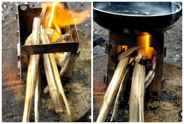 Tak pakai minyak tanah atau kertas, ini trik unik menyalakan kayu bakar dengan 1 jenis lauk-pauk