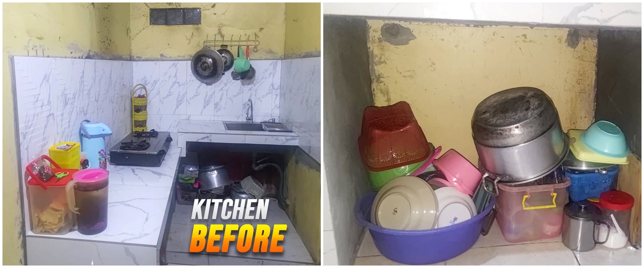 9 Potret makeover dapur sepetak kumuh tanpa kitchen set jadi apik meski minimalis