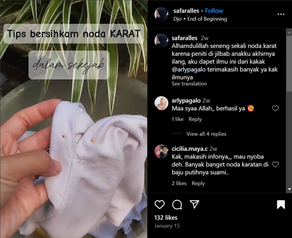 Cara mencuci noda karat di pakaian putih ini langsung hilang dalam sekejap meski tanpa disikat