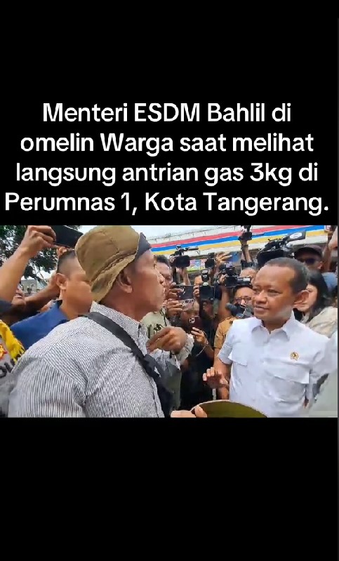 Bahlil Lahadalia diomeli bapak-bapak saat tinjau pangkalan gas LPG, ngeloyor saat disindir soal logika