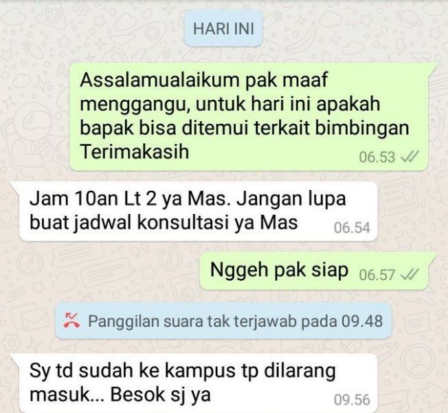 Bukti usaha mahasiswa tua pengin cepat lulus, 11 chat lucunya dengan dosen pembimbing bikin ngenes