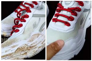 Tak usah dijemur, ini trik membersihkan sepatu kotor dekil jadi putih lagi cuma tambah 1 bahan dapur