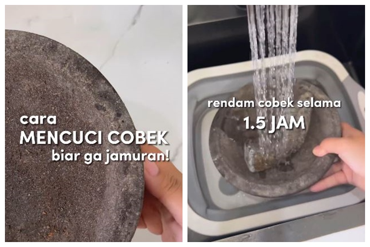 Cara ampuh mencuci cobek batu agar tak gampang berjamur, tanpa garam atau baking soda