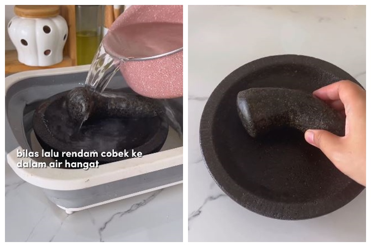 Cara ampuh mencuci cobek batu agar tak gampang berjamur, tanpa garam atau baking soda
