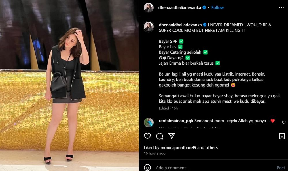 Dhena Devanka spill pengeluaran bulanan yang ditanggung sendiri usai cerai dari Ijonk, ini rinciannya