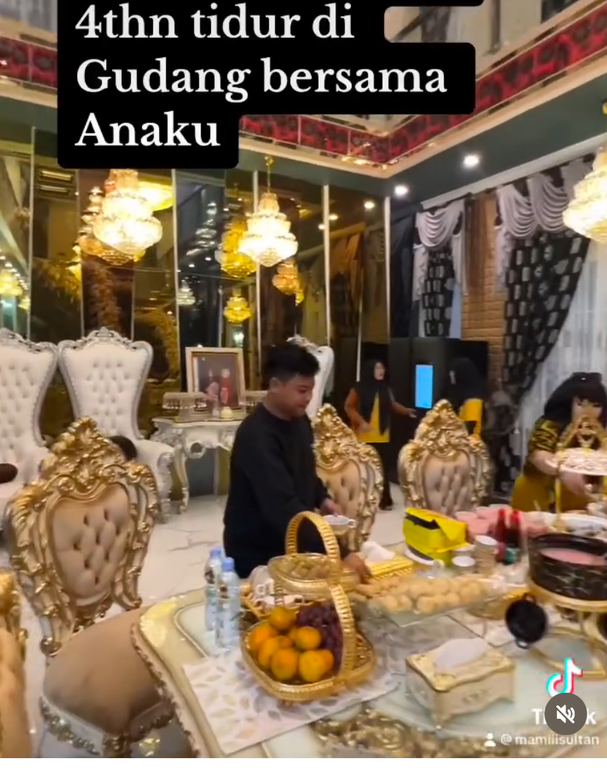 Punya meja Rp 200 juta, intip 9 potret ruang makan bos skincare Mami Sultan, penuh perabot nuansa emas